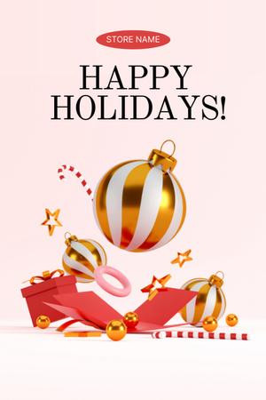 Platilla de diseño Christmas Holiday Greeting Postcard 4x6in Vertical