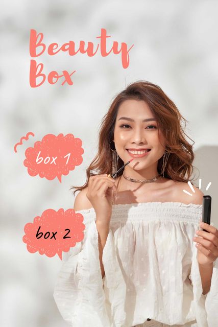 Attractive Woman with Beauty Box Tumblrデザインテンプレート