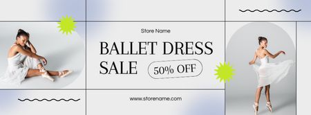 Ad of Ballet Dress Sale Facebook cover Design Template