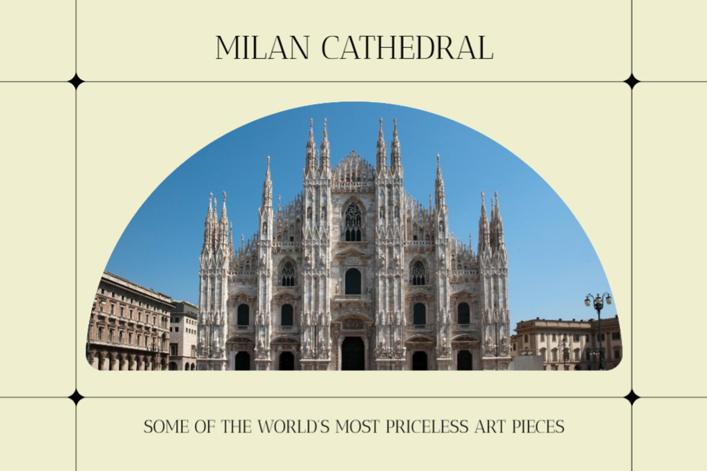 Offer of Tour To Italy With Visiting Priceless Cathedral Postcard 4x6in – шаблон для дизайну