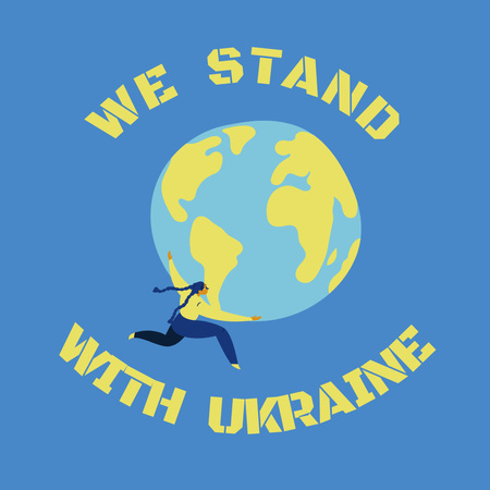 World is with Ukraine Instagram Modelo de Design