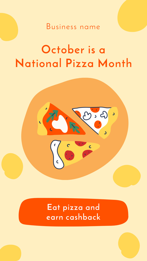 Template di design October is a National Pizza Month Instagram Story