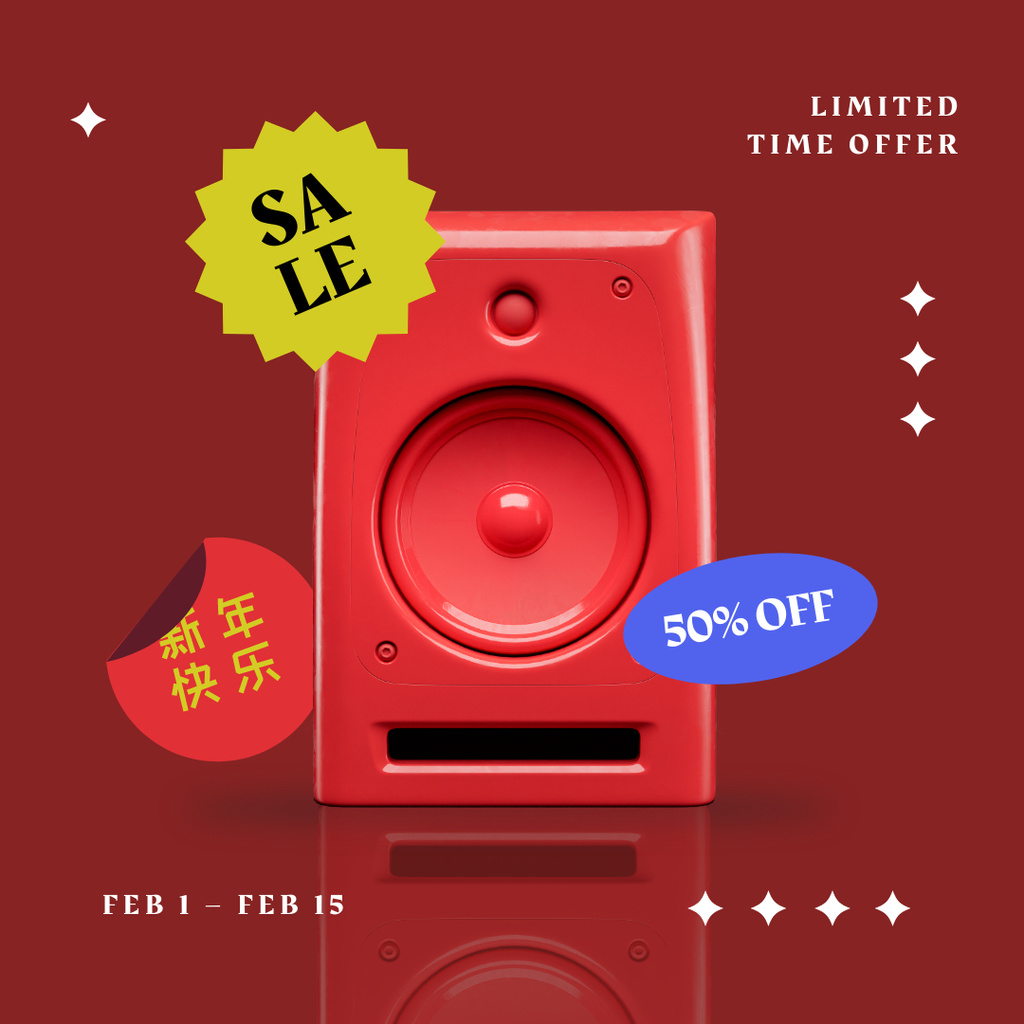 Chinese New Year Sale Announcement Instagram Design Template