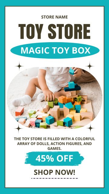 Ontwerpsjabloon van Instagram Story van Discount on Magic Toy Box