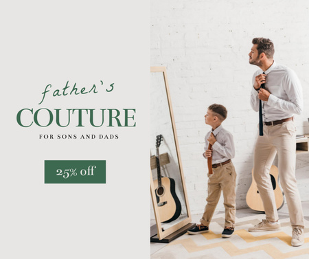 Розпродаж офіційного одягу зі знижкою на День батька Facebook – шаблон для дизайну