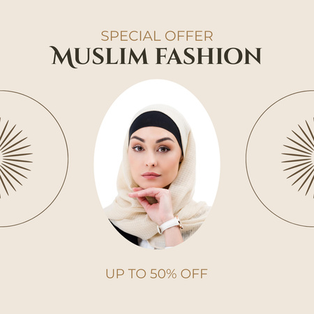 Ontwerpsjabloon van Instagram van Muslim Fashion Collection Discount Announcement