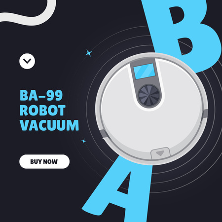 Designvorlage Kaufangebot eines modernen Modell-Roboter-Staubsaugers für Instagram