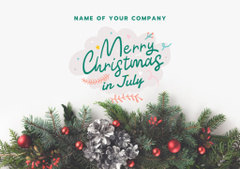 Festive July Christmas Wishes with Spruce Branches