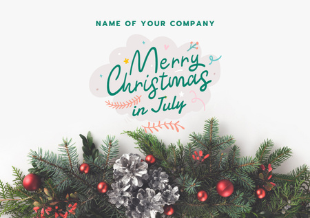Announcement of Celebration of Christmas in July Flyer A5 Horizontal Design Template