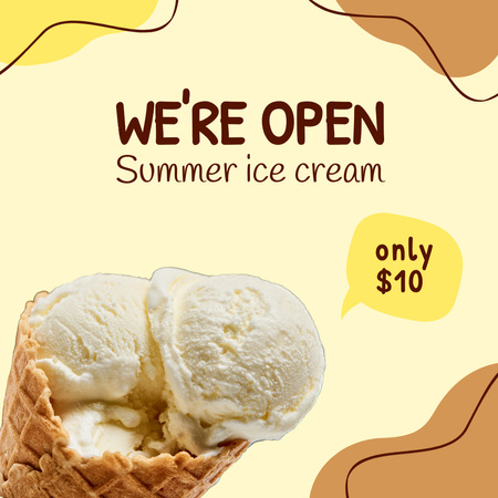 Designvorlage Yummy Ice Cream Offer für Instagram