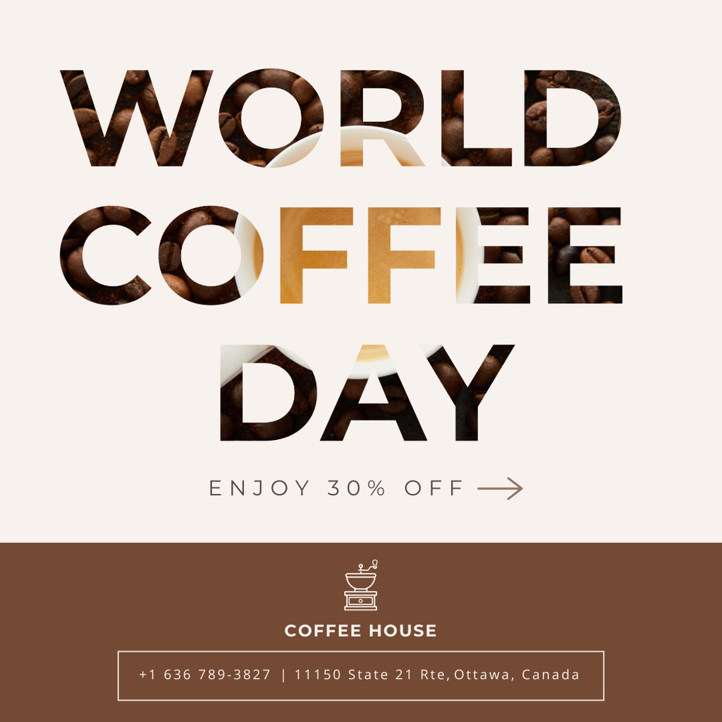Designvorlage Coffee Day Discount Offer für Instagram