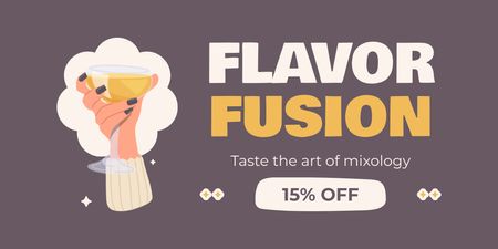 Коктейли Flavor Fusion со скидкой Twitter – шаблон для дизайна