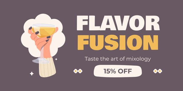 Flavor Fusion Cocktails at Discount Twitter tervezősablon