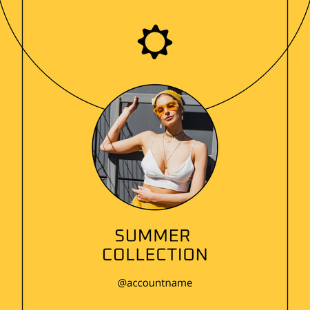 Beautiful Girl in Sunglasses Instagram Design Template