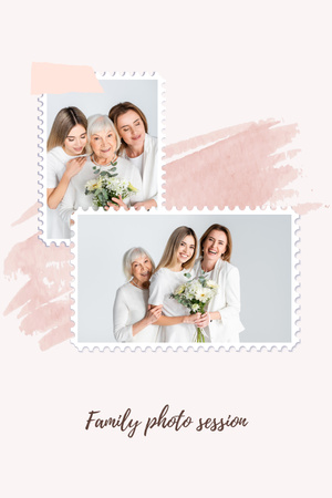 Family Photo Session Offer with Mother and Daughters Pinterest Design Template