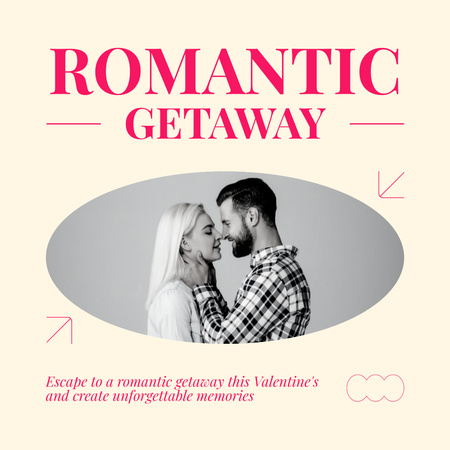 Emocionante escapadela de Dia dos Namorados para casais Instagram AD Modelo de Design