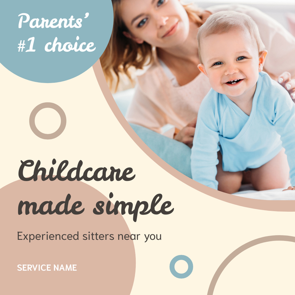 Ontwerpsjabloon van Instagram van Childcare Services Offer