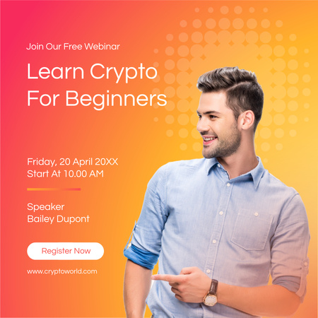 Ontwerpsjabloon van Instagram van Crypto Webinar-aanbieding voor beginners