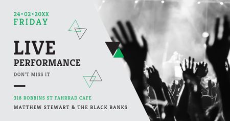 Live Performance Announcement with audience Facebook AD Design Template