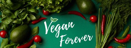 Ontwerpsjabloon van Facebook cover van Vegan Forever Facebook Cover