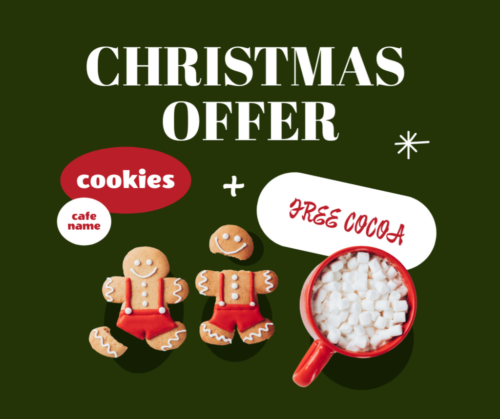 Christmas Offer of Cocoa and Cookies Facebook Design Template