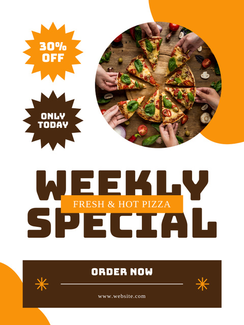 Ontwerpsjabloon van Poster US van Delicious Pizza Special of Week