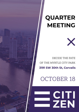 Quarter Meeting Announcement City View Flyer A5 Design Template