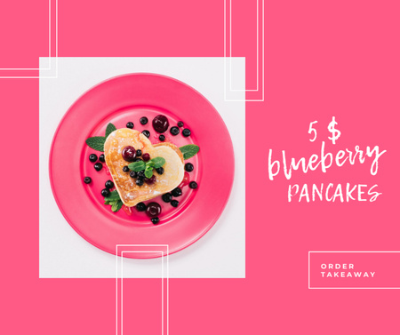 Price Offer for Appetizing Blueberry Pancakes Facebook Tasarım Şablonu