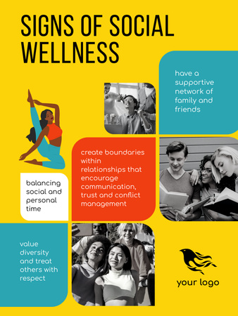 Signs of Social Wellness Poster 36x48in Design Template