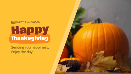 Прекрасное поздравление на День Благодарения со спелыми тыквами Full HD video – шаблон для дизайна