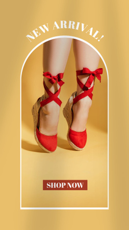 Announcement of New Arrival of Goods in Shoe Store Instagram Story Modelo de Design