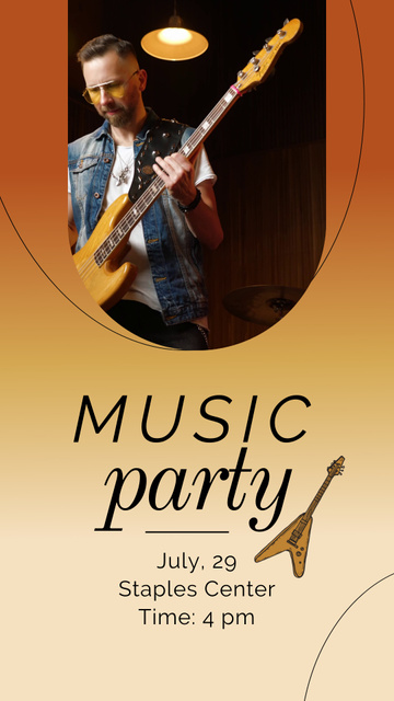 Guitar Music Party's Announcement Instagram Video Story Tasarım Şablonu