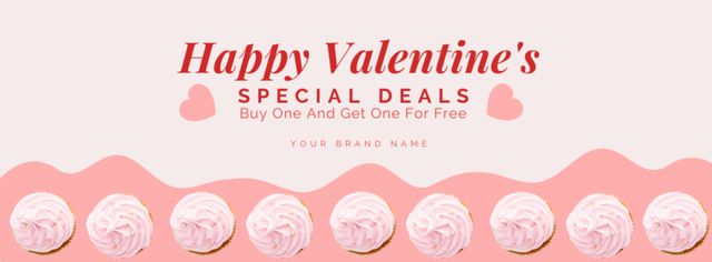 Valentine's Day Sweet Sale Facebook cover Šablona návrhu