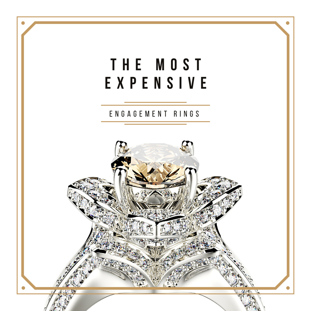Precious ring with gem stone Instagram Πρότυπο σχεδίασης