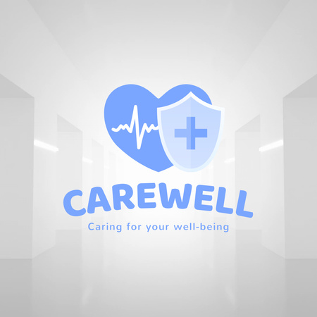 Awesome Healthcare Center Service Promotion szlogennel Animated Logo tervezősablon