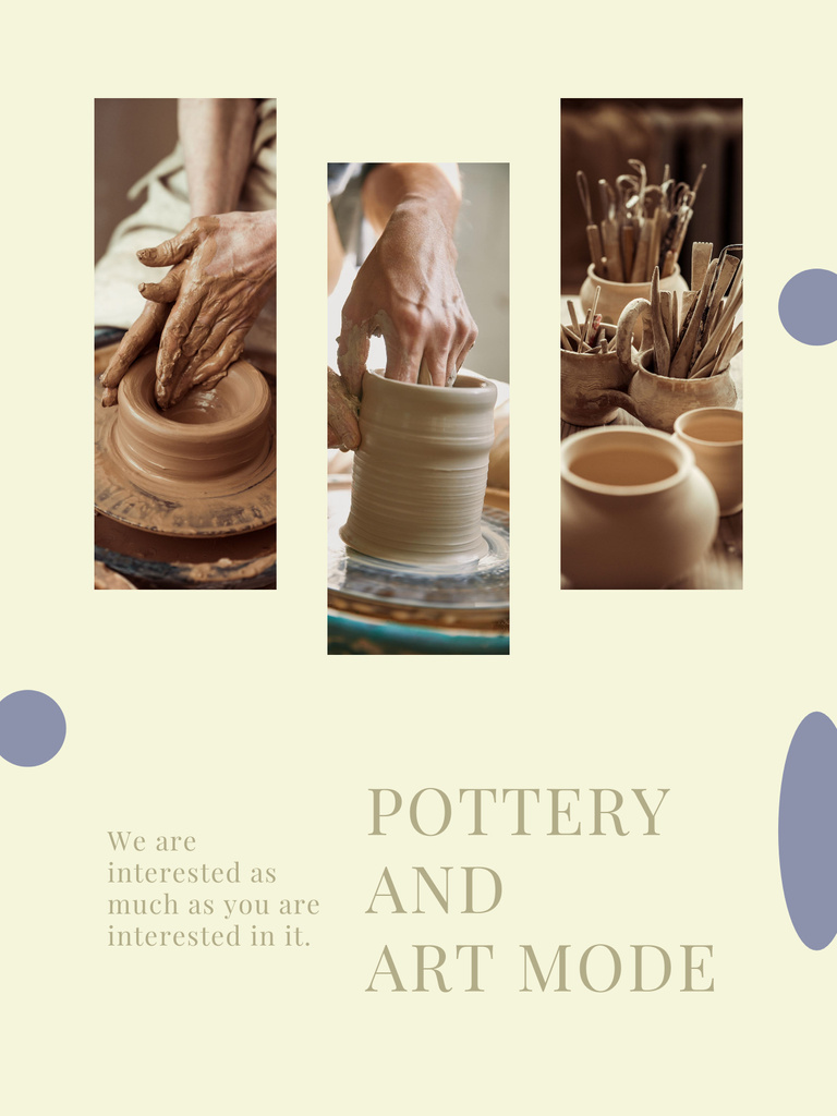 Pottery Art Studio Offer Poster US Tasarım Şablonu