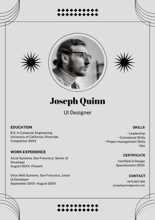 Ontwerpsjabloon van Resume van Werkervaring van webdesigner