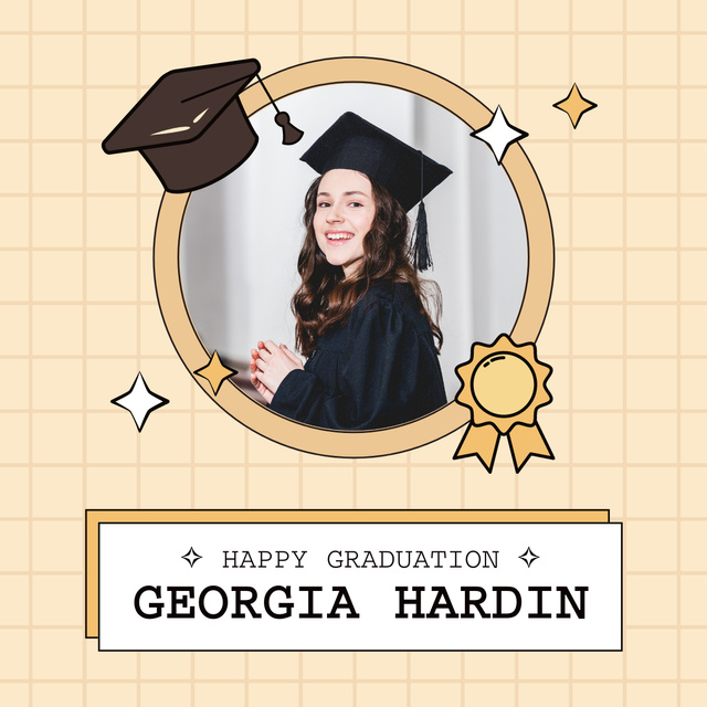 Greetings To Young Female Graduand LinkedIn post Design Template