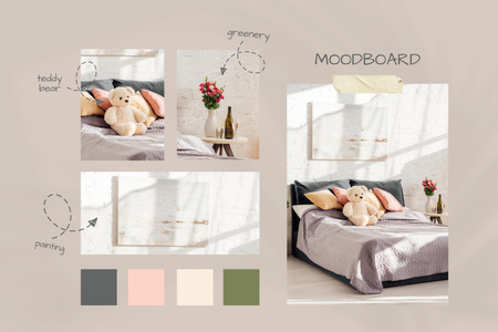Kids Bedroom Design Pastel Mood Board – шаблон для дизайну