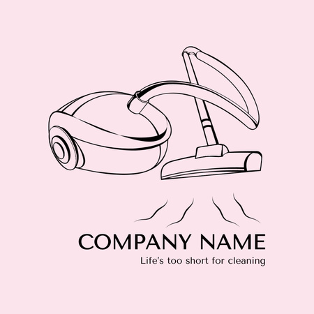 Ontwerpsjabloon van Animated Logo van Aanbieding voor professionele schoonmaakservice met stofzuiger