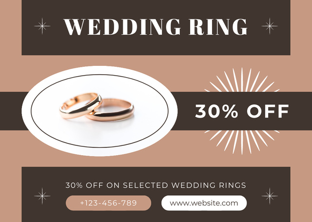 Discount on Wedding Rings Card Modelo de Design