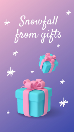 Happy Winter Holidays Greeting With Presents Boxes In Gradient Instagram Story Design Template
