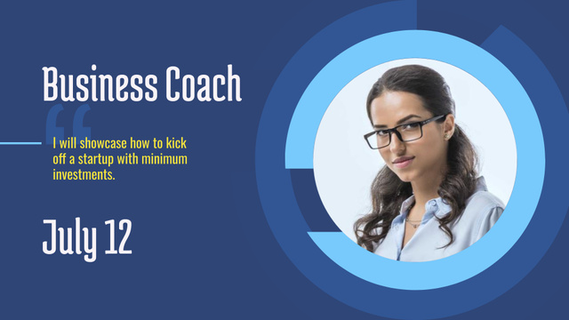 Business Coaching Offer with Businesswoman FB event cover Tasarım Şablonu