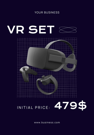 Plantilla de diseño de Anuncio de venta de set de realidad virtual con precio Poster 28x40in 