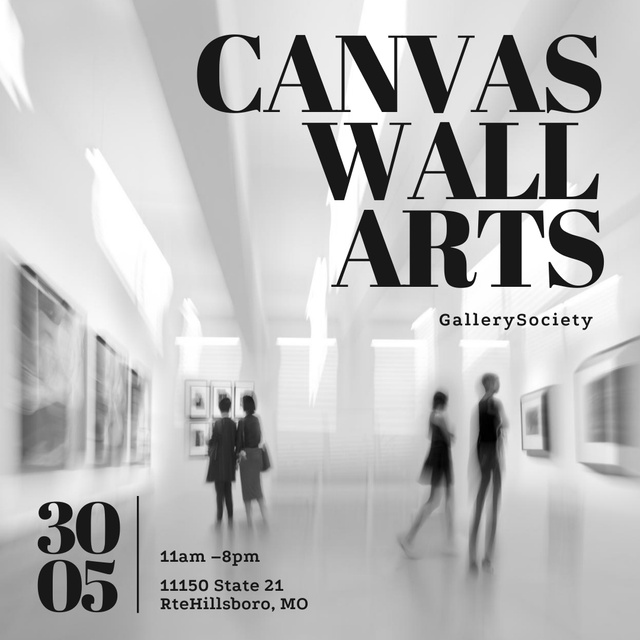 Canvas Wall Arts Exhibition Instagram AD Design Template