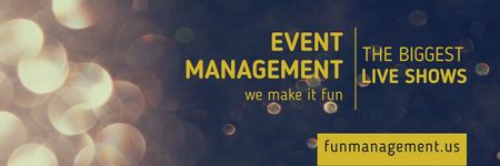 Plantilla de diseño de Event management live shows advertisement Twitter 