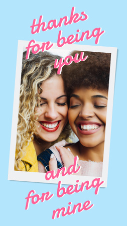 Valentine's Day Holiday with Cute Girlfriends Instagram Story Design Template