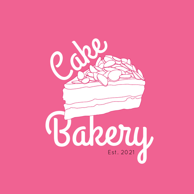 Bakery Cafe Ad on Pink Logo Modelo de Design
