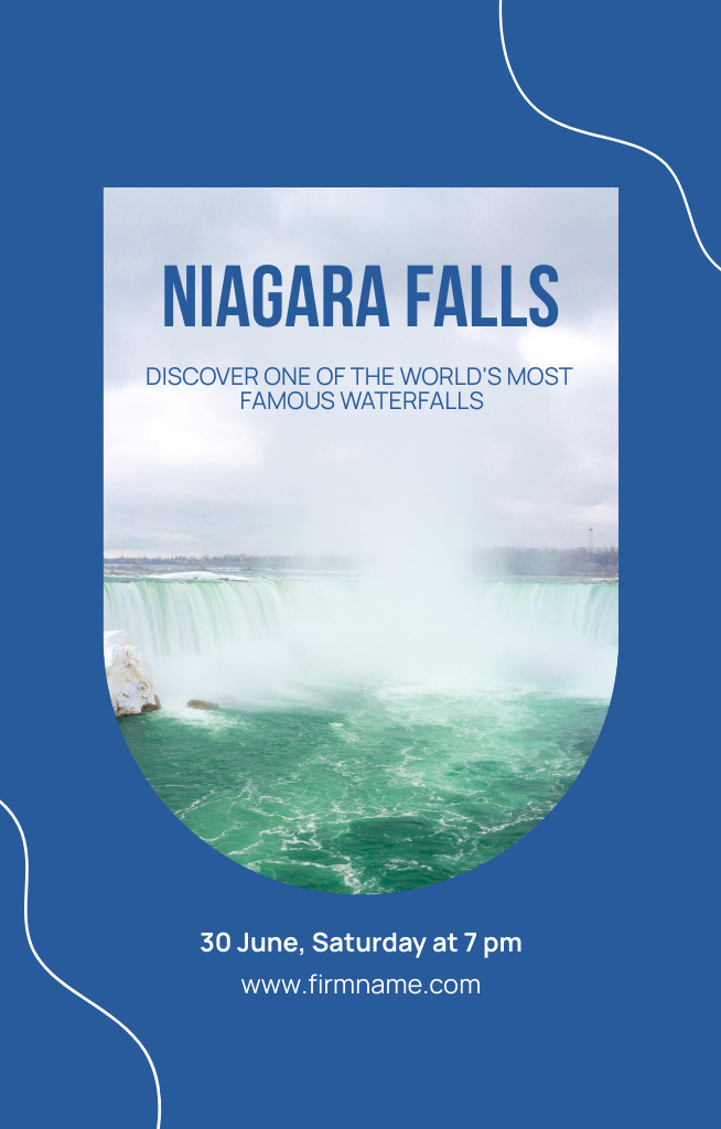 Niagara Falls Travel Tours With Scenic View Invitation 4.6x7.2inデザインテンプレート