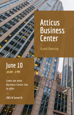 Business Building Center Grand Opening Announcement Flyer 5.5x8.5in Design Template